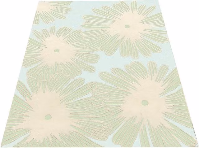 Maison by Premier Hand Tufted Floral Kids Rug in Cream and Green