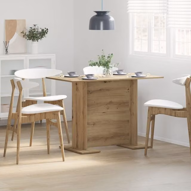 Berkfield Home Artisan Oak Dining Table in Brown, W/D/H: 110 x 60 x 75 cm – 1