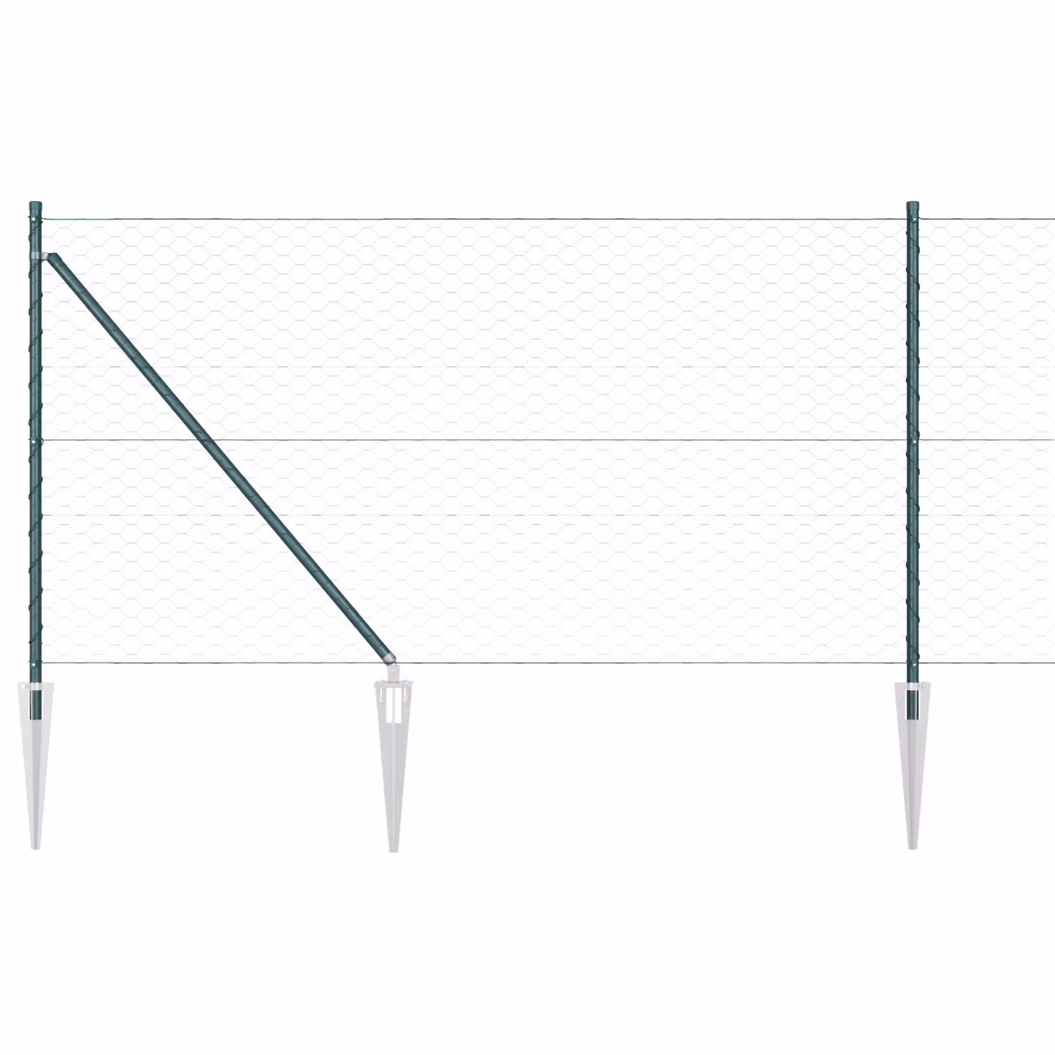 Berkfield Home Green Steel Hexagon Fence, 1 x 100 m – 2