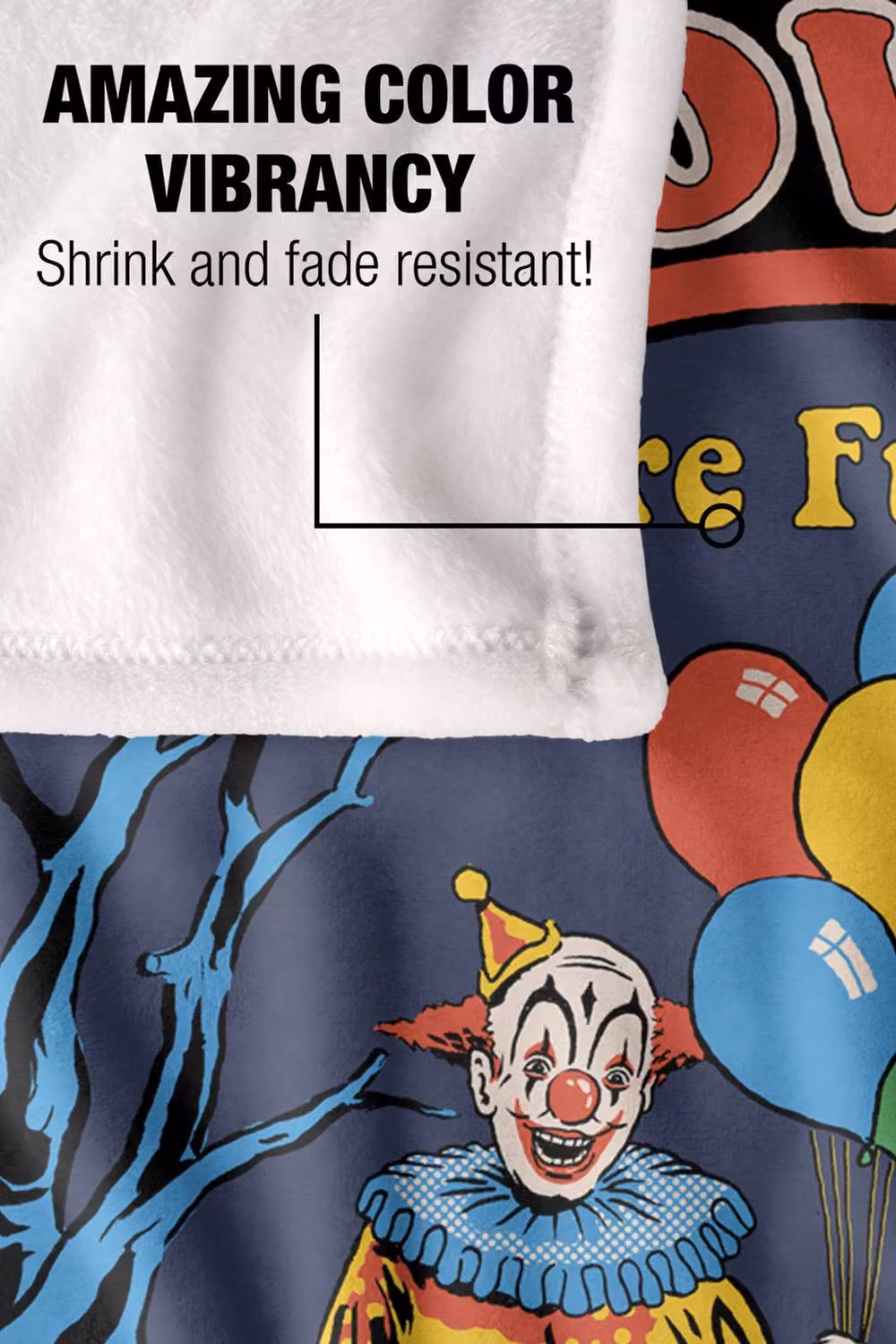 Steven Rhodes Clowns Are Funny Multicolour Super Soft Fleece Throw Blanket W/D/H: 152 x 127 cm – 4