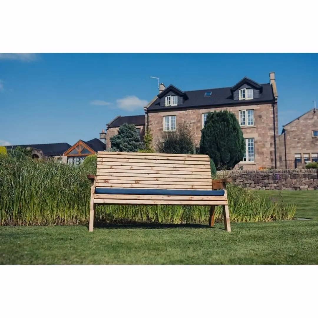 Churnet Valley Garden Furniture Ltd Valley 3 Seat Pine Wood Garden Bench in Brown – 2