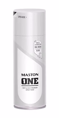 Maston Spray Paint ONE Gloss White Aluminium RAL9006 400ml