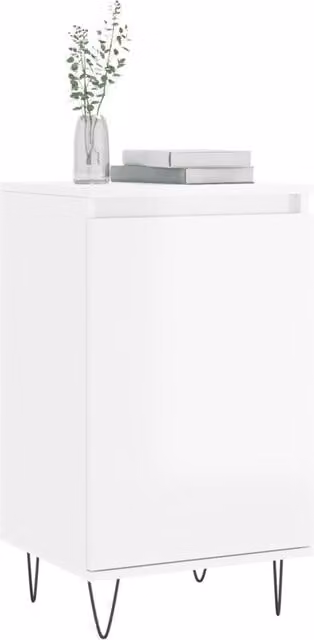 Berkfield Home Set of 2 Modern High Gloss White Sideboards in Engineered Wood W/D/H: 40 x 35 x 70 cm