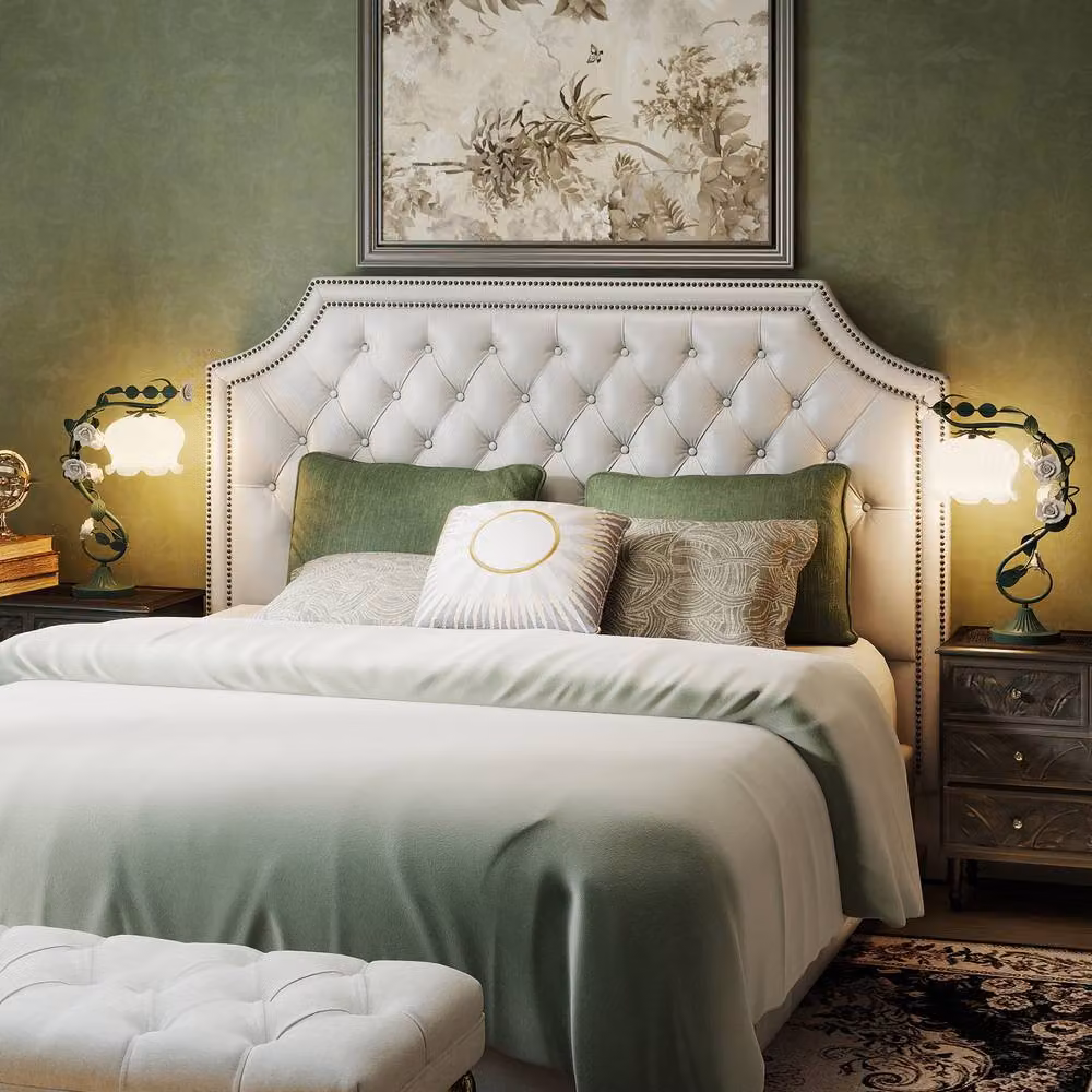 Costway Vintage Decorative Bedside Table Lamp in Green and Multicolour with Ceramic and Metal Base – 5