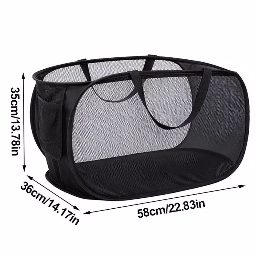 PAWNORA Foldable Mesh Laundry Basket with Handles in Multicolour – 2
