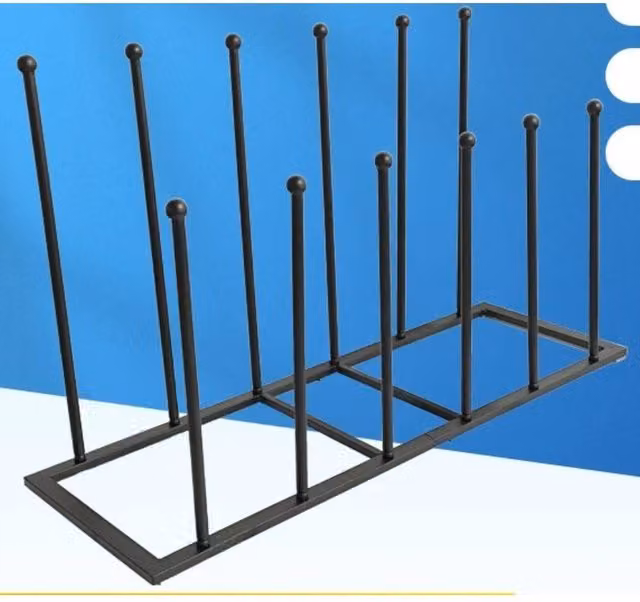 KORVIXA Metal Welly Boots Stand Rack in Black, Holds 6 Pairs – 1