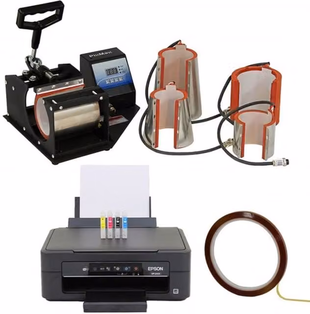 PixMax Dye Sublimation Mug Making Bundle with Black Printer