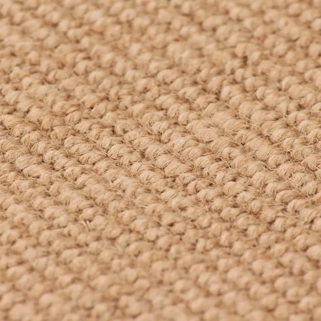 Berkfield Home Round Jute Area Rug with Latex Backing in Beige, Diameter: 100 cm