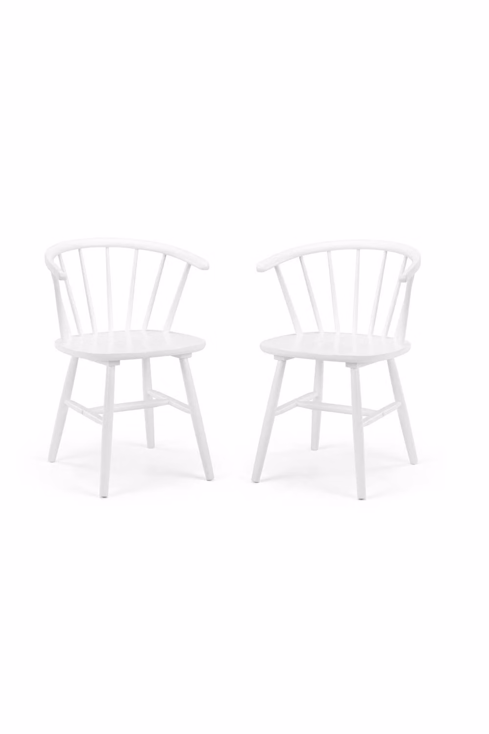 Julian Bowen Modena Set of 2 Scandinavian Style Curved Spindle Back Dining Chairs in White – 2