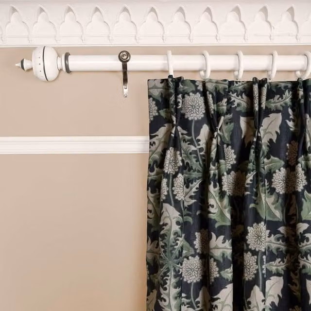 House of Hackney Taraxa Organic Cotton and Linen Fabric Panel Curtain in Black