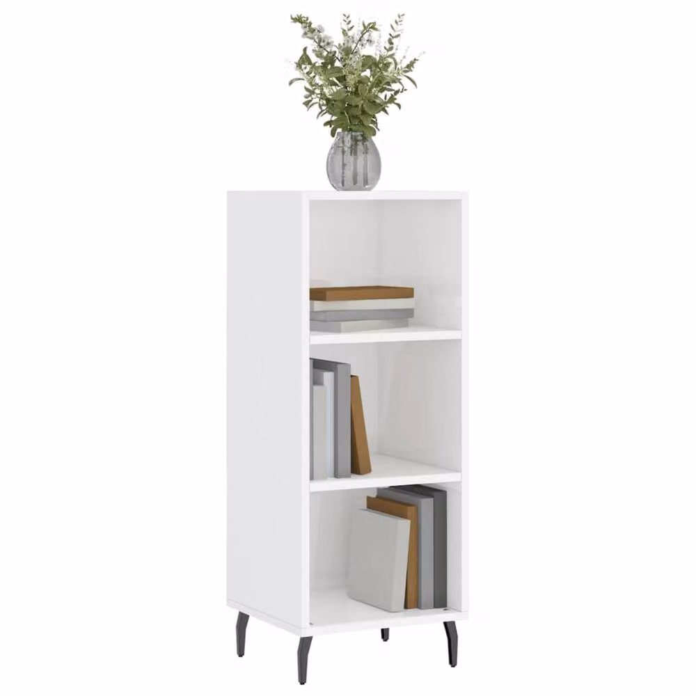 Berkfield Home High Gloss White Sideboard, W/D/H: 34.5 x 32.5 x 90 cm