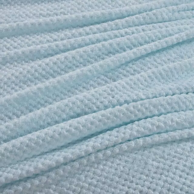 Dreamscene Blue Waffle Honeycomb Mink Throw, W: 240 cm