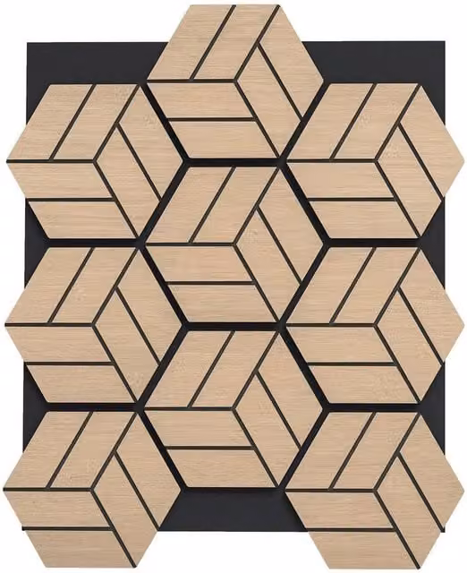 PAWNORA 4 Pack Soundproof Wood Look Wall Panels for Noise Reduction, Brown, W: 81 cm, H: 66 cm – 1
