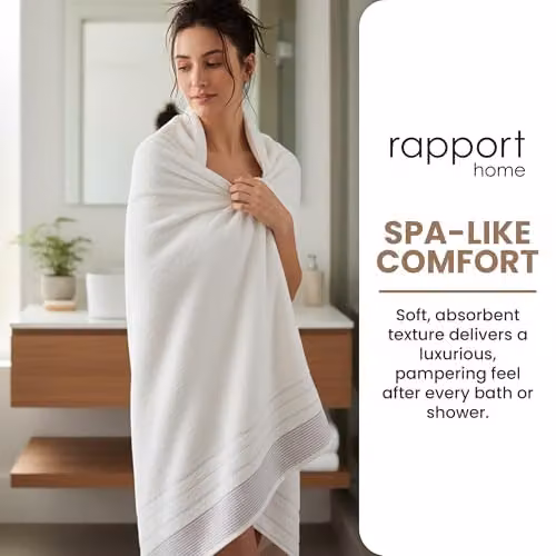 Rapport Home Dakota Stripe Cotton Bath Towels 2-Pack in Beige, Sand and White, W/D/H: 70 x 120 cm – 4