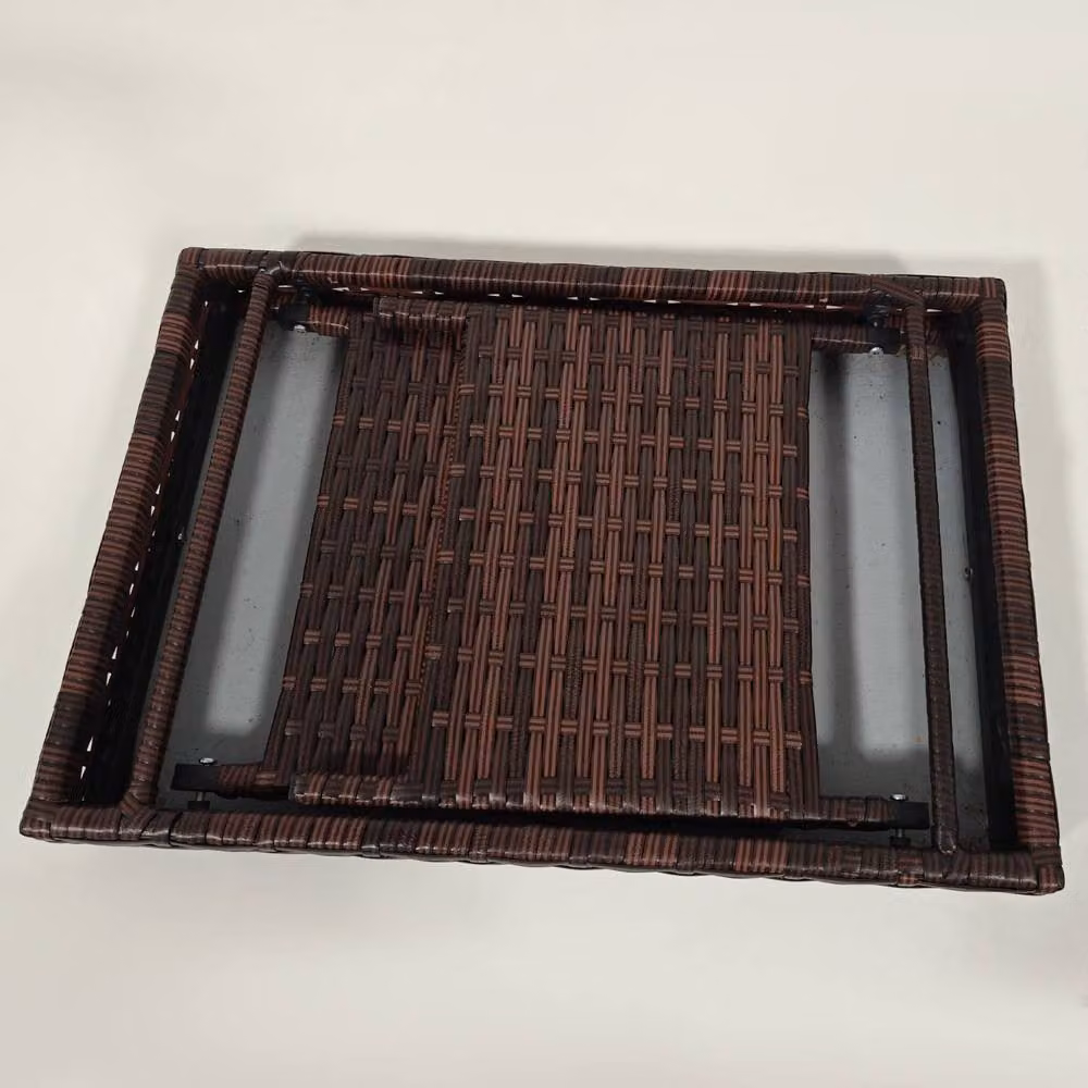 Wyld Haus Fihaso Brown Rattan Folding Outdoor Bistro Side Table – 7