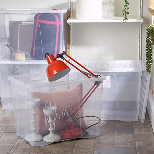 Whatmore Crystal 80L Storage Box with Lid in Transparent White – 3
