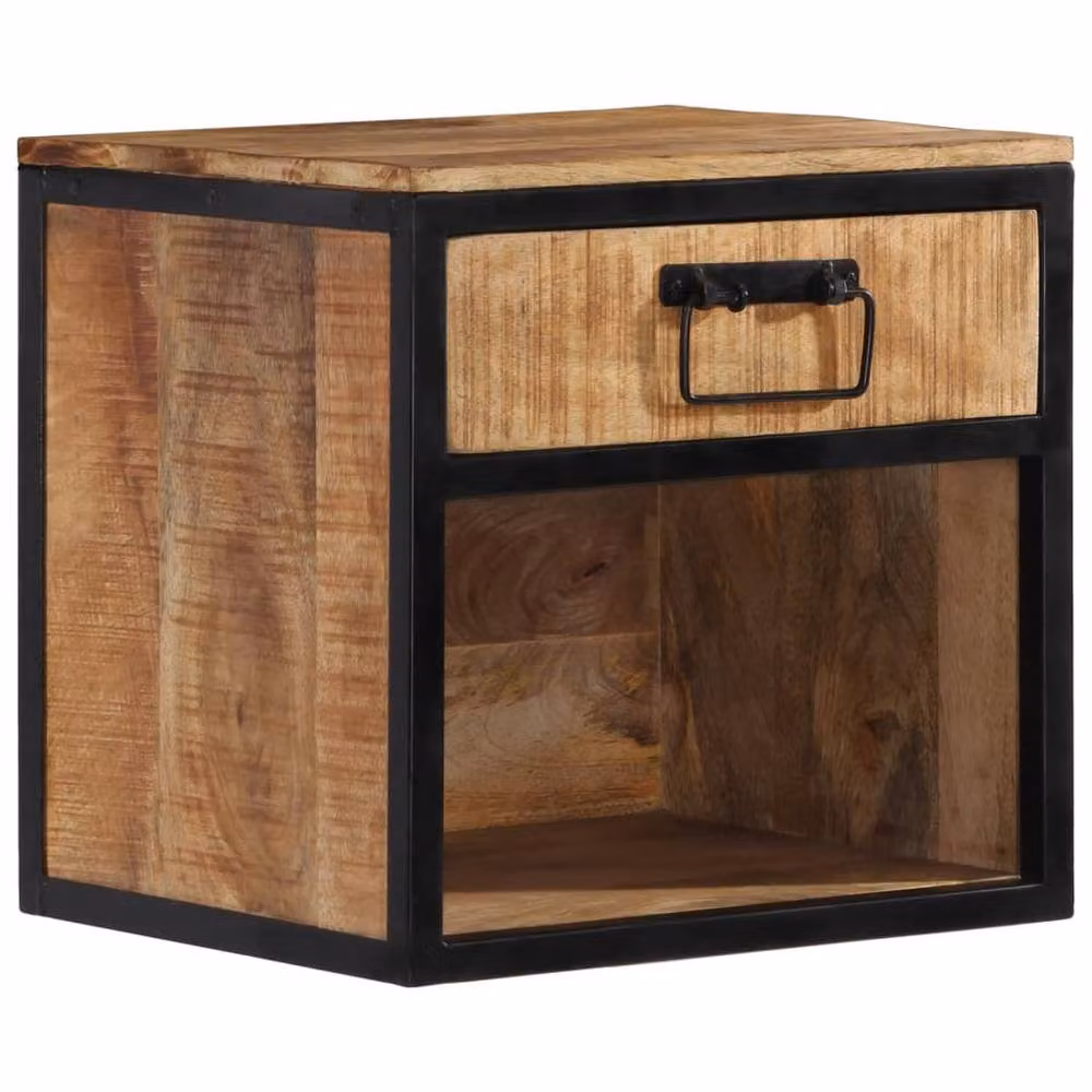 Berkfield Home Beautiful Bedside Cabinet in Brown Solid Mango Wood W/D/H: 40 x 35 x 40 cm – 2