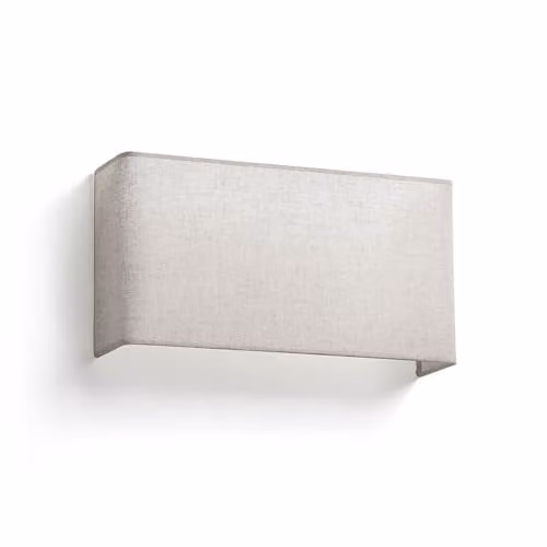 Netlighting Otton Rectangle Horizontal Linen Wall Lamp 2L in White and Gold/Brass