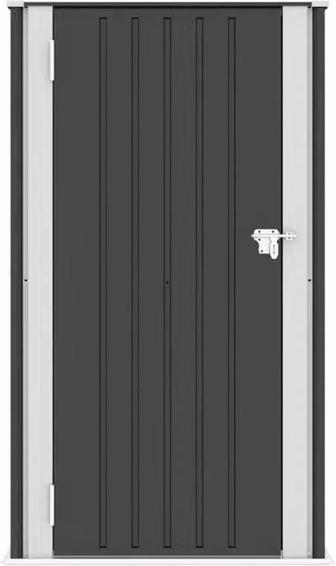 NESTLUNE BIRCHTREE Metal Pent Roof Garden Bin Store and Outdoor Storage Cabinet in Black W/D/H: 100 x 15 x 15 cm – 1
