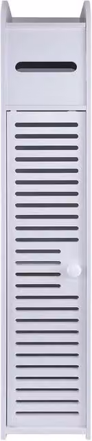 KORVIXA White PVC Freestanding Bathroom Storage Unit with Hinged Doors and Internal Shelves, W: 70.0 cm, H: 65.0 cm