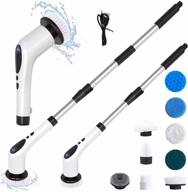 SPETLEK 9 in 1 Electric Spin Scrubber Set in White