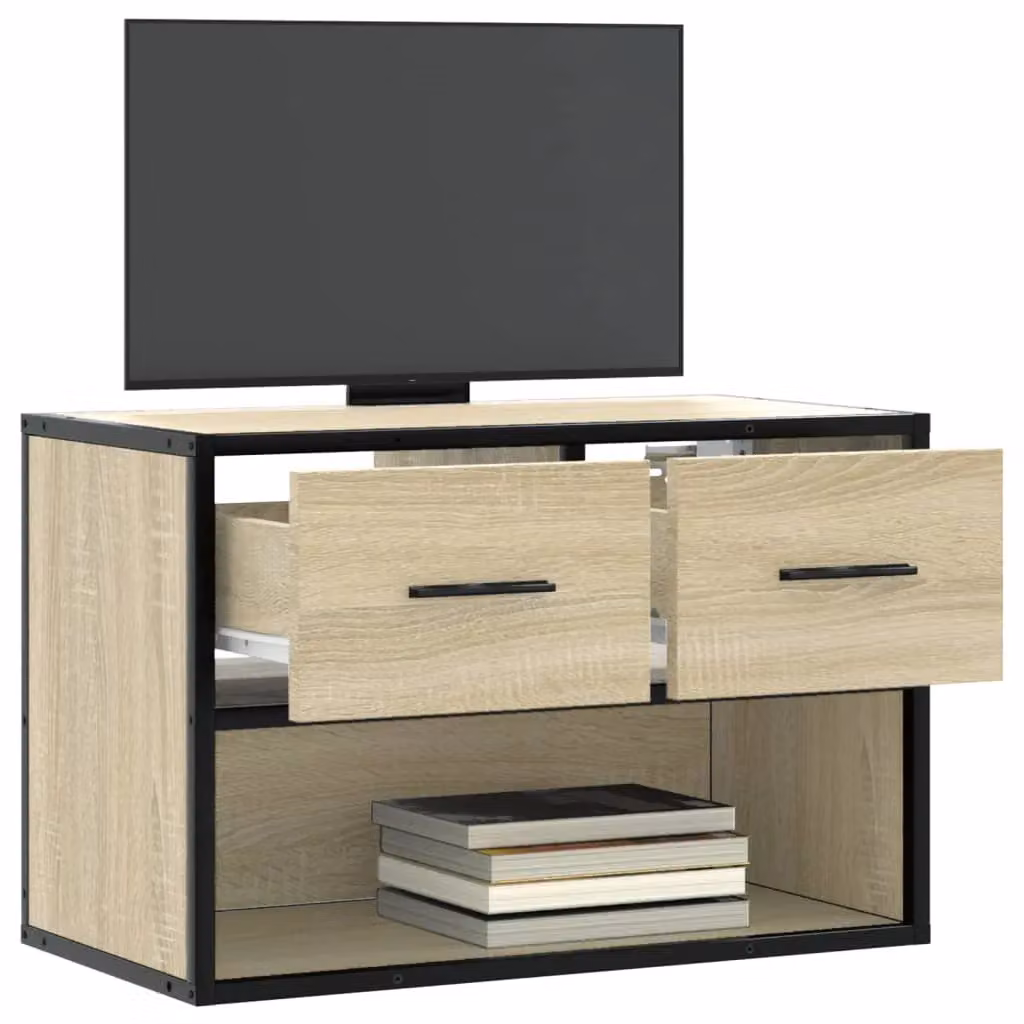 Berkfield Home Industrial TV Cabinet in Sonoma Oak and Brown, W/D/H: 60 x 31 x 39.5 cm – 3
