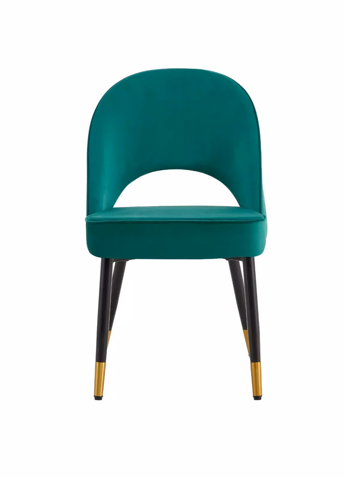 Hygrad Built to Survive Set of 2 Velvet Dining Chairs with Black Metal Legs in Green – 2