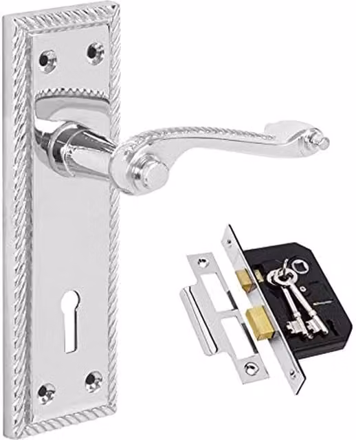Golden Grace Brass Door Handle Pack in Gold and Silver