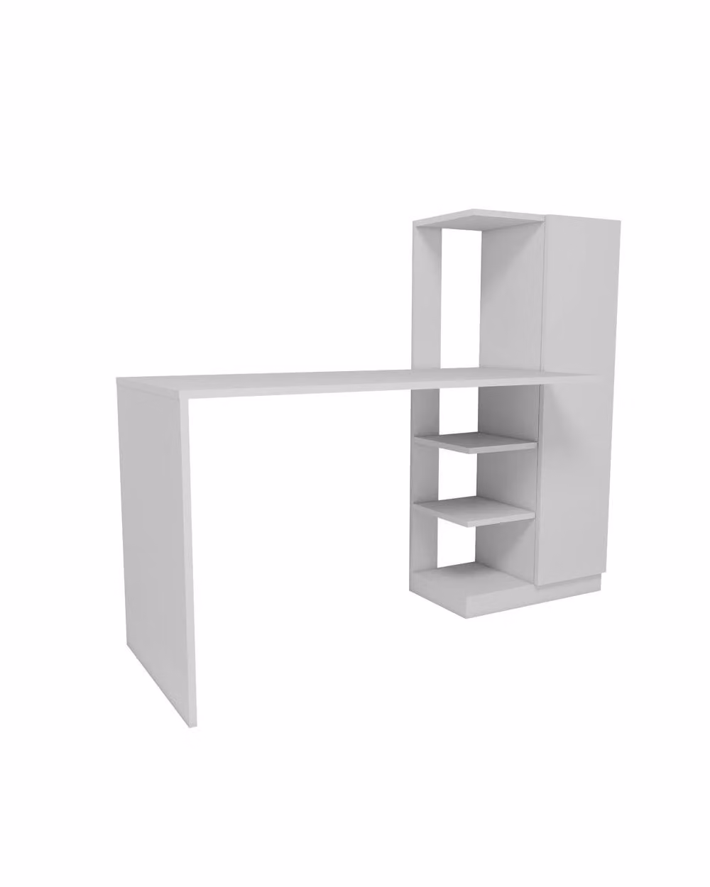 Destina Home Yagiz Computer Desk with Cabinet and Shelves, White, W/D/H: 120 x 55 x 73.8 cm – 2