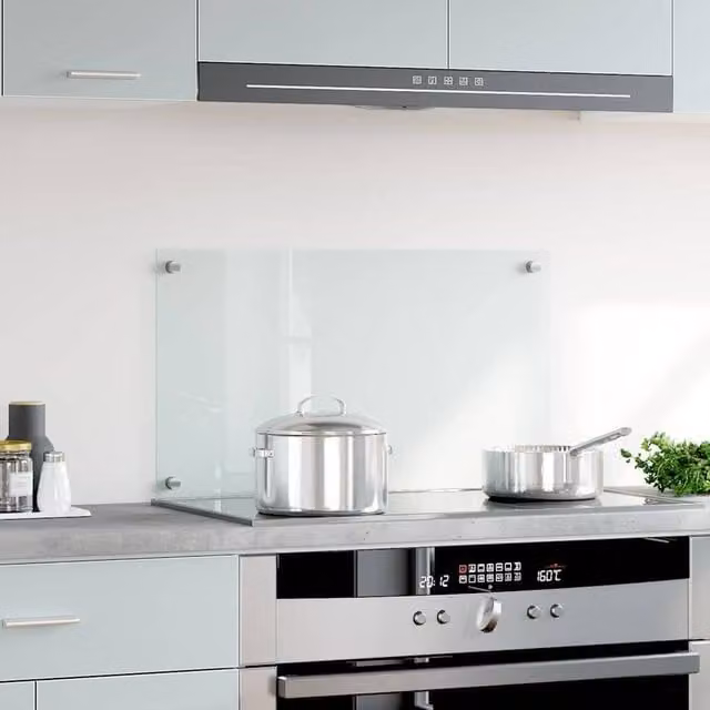 Berkfield Home Transparent Tempered Glass Kitchen Backsplash, W: 70 cm, H: 40 cm, Clear – 1