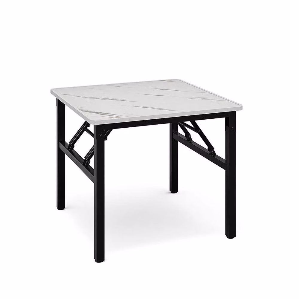 Kelvenix Foldable Square Coffee Table, White, W/D/H: 80 x 80 x 51 cm – 3
