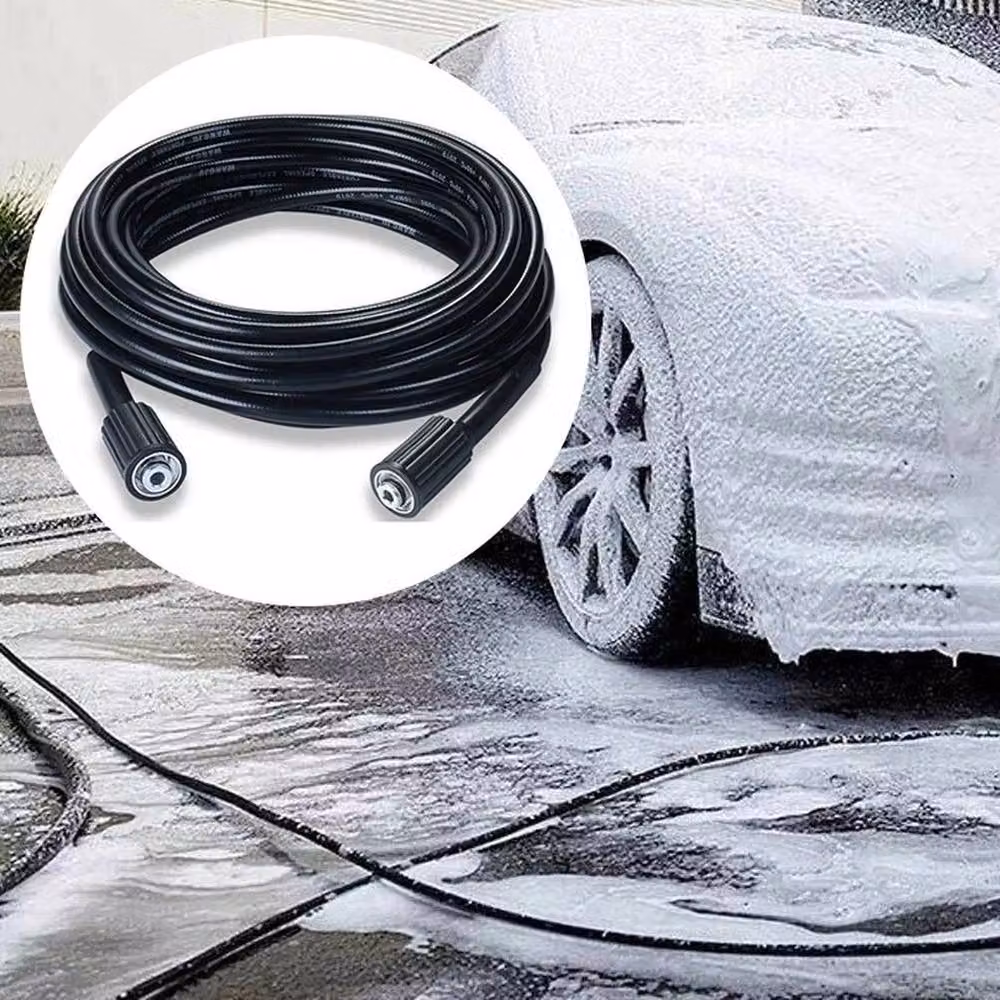 FLAVORA 15m Heavy Duty Replacement High Pressure Washer Hose in Black – 3