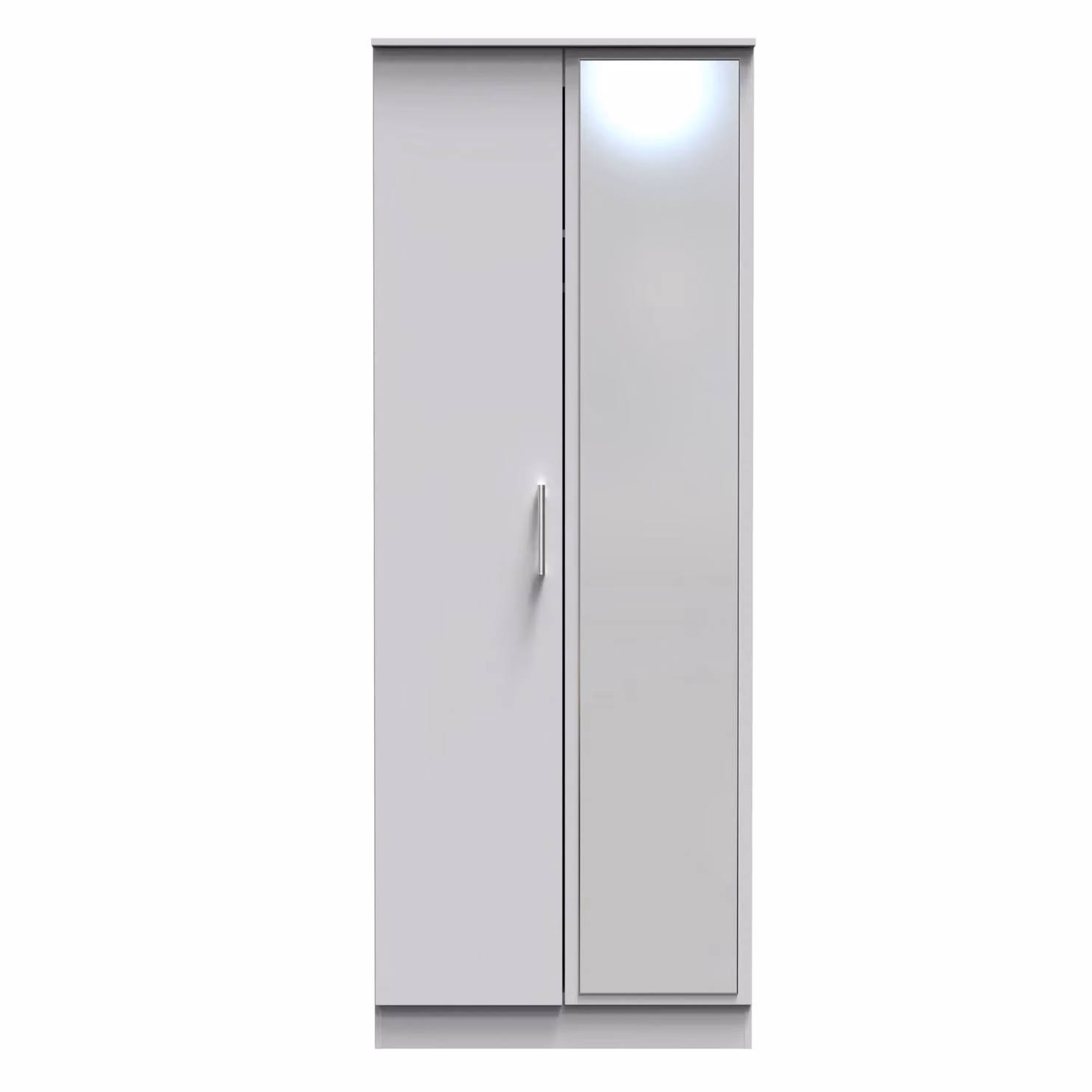 Ready Assembled 2 U Cornwall Tall 2 Door Mirrored Wardrobe in Light Grey – 2