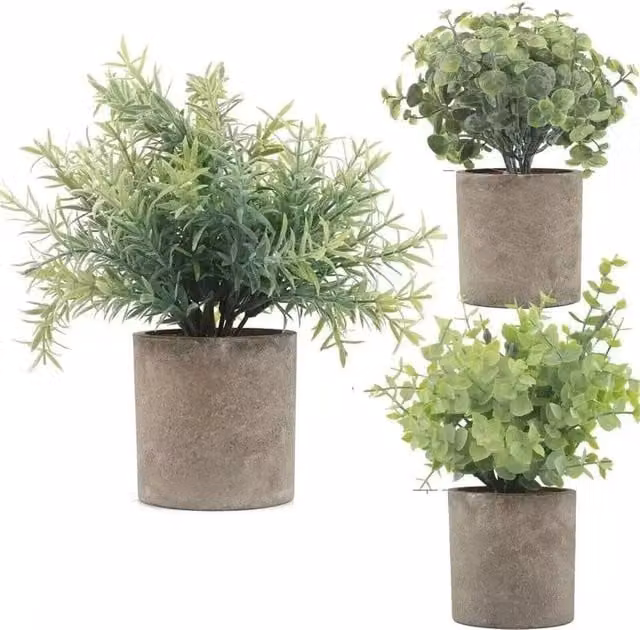 Nordara Set of 3 Green Artificial Potted Trees for Indoor and Outdoor Decor