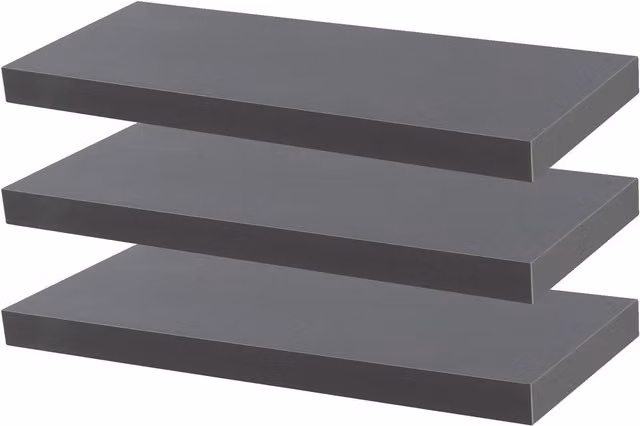 Harbour Housewares Modern Floating Wall-Mounted Shelves in Grey