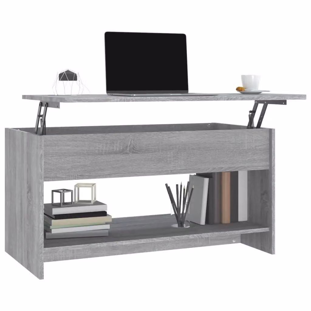 Berkfield Home Grey Sonoma Coffee Table with Lift Mechanism, W: 102 cm, D: 50 cm, H: 52.5 cm – 3