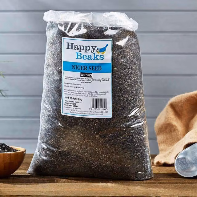 Happy Beaks Niger Seed Wild Bird Food, Black, 12.75kg