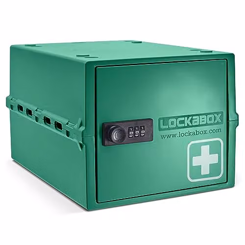 Lockabox One Premium Lockable Medicine Box, Medi Green, W/D/H: 31 x 21 x 17 cm
