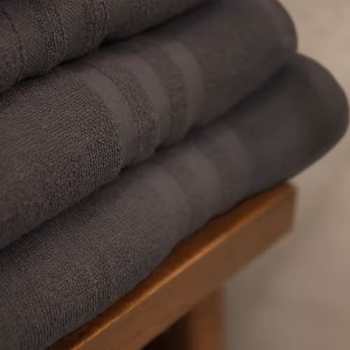 Nicola Spring Cotton Bath Sheets, Pack of 2, Anthracite Grey, W: 160 cm, H: 90 cm – 3