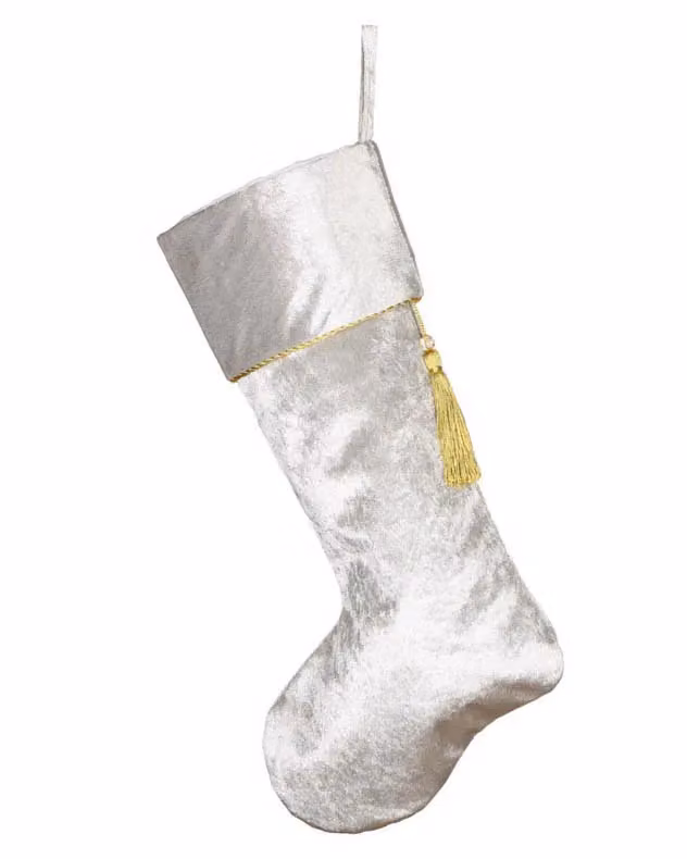 Dibor Set of 4 Kensington Velvet Christmas Stockings in Green and Gold – 1