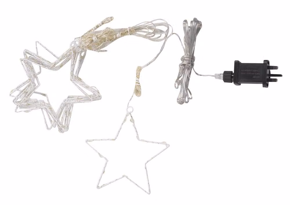 mysmartbuy Star LED Curtain Lights in Warm White for Christmas Decorations, W x H: 2 m x 2 m – 2