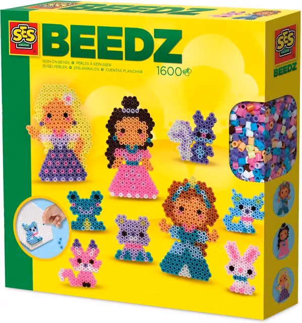 SES Creative Fuse Beads Princesses and Animal Friends Multicolour and White