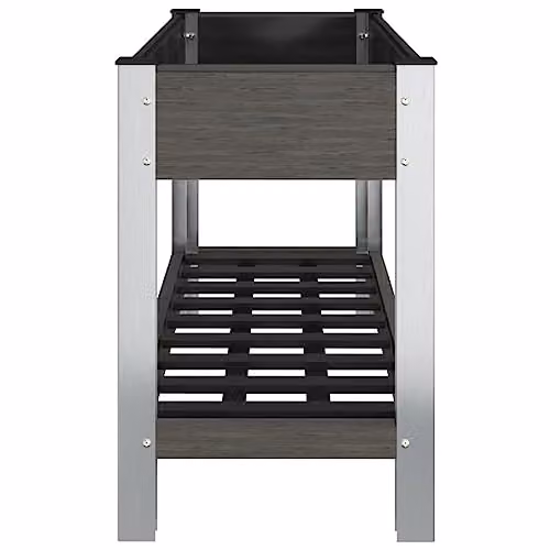 vidaXL Garden Raised Bed with Shelf, Grey WPC and Steel, W/D/H: 100 x 50 x 75 cm – 5