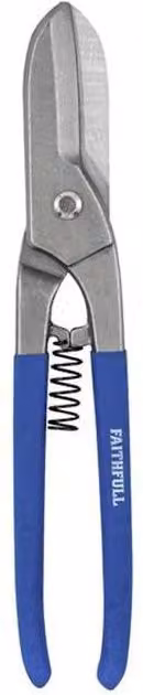 Faithfull Straight Carbon Steel Tin Snips in Silver and Blue – 2