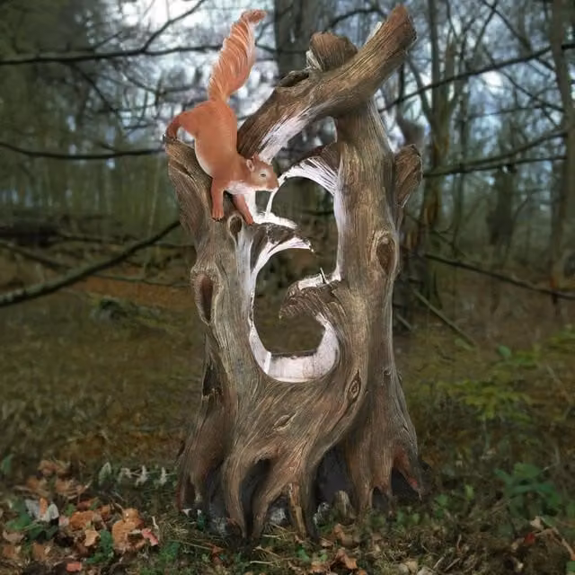 Primrose Squirrel Tree Cascade Water Feature in Brown Stone Effect