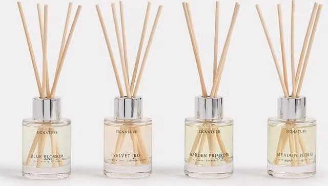 Signature Set of 4 Multicolour Floral Reed Diffusers, 40ml Each