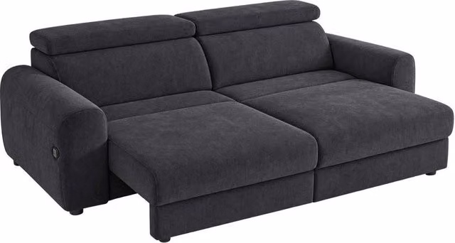 Furnishings For Less UK Dawson Black 3 Seater Electric Sofa Bed with Power Sliding Seats and Adjustable Headrests