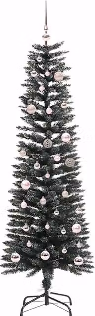 Berkfield Home Elegant Artificial Christmas Tree with 150 LEDs, Green, H x W x D: 150 x 43 x 43 cm – 1