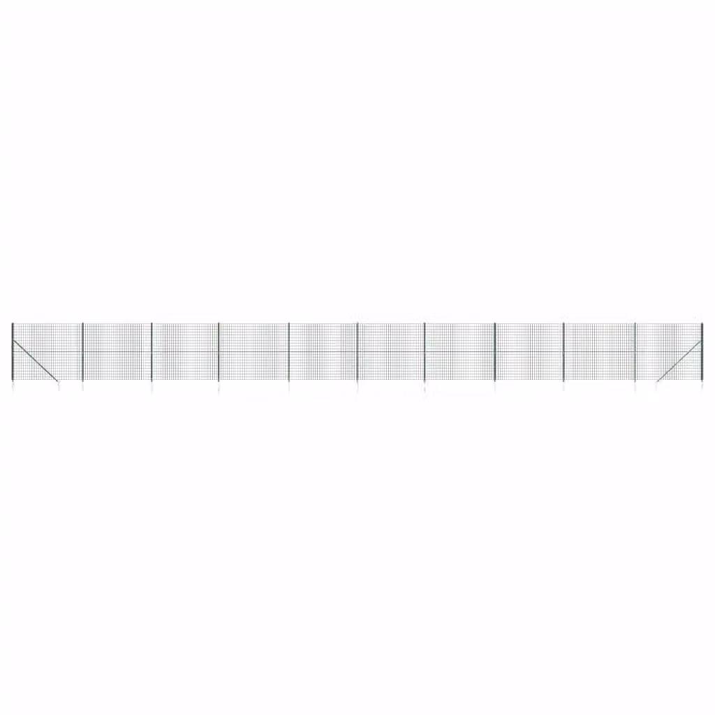 Berkfield Home Green PVC Coated Steel Wire Mesh Fence with In-Ground Spike Anchors, H: 140 cm x L: 25 m – 2
