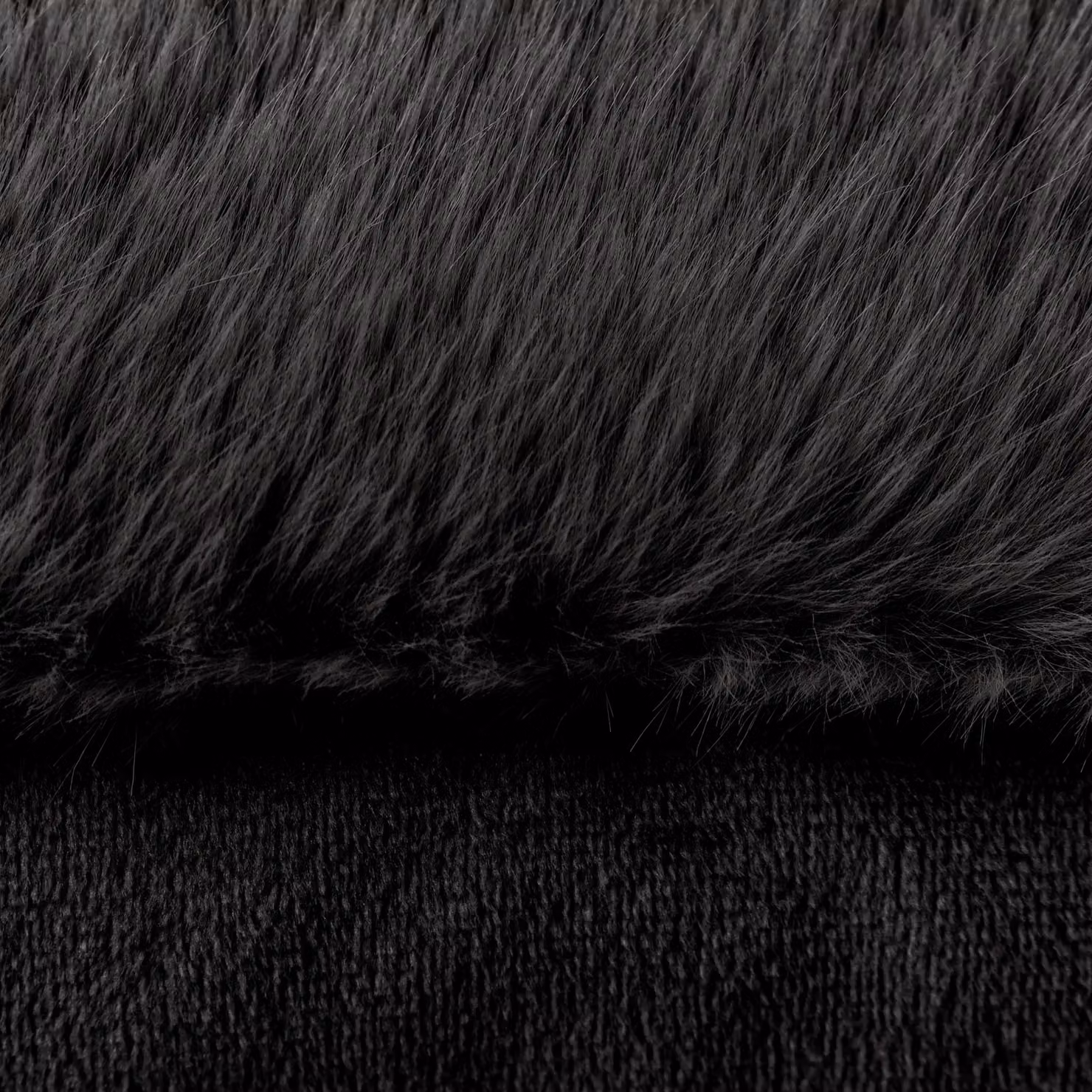 Paoletti Stanza Faux Fur Square Cushion in Black, W/D/H: 55 x 55 x 55 cm – 4